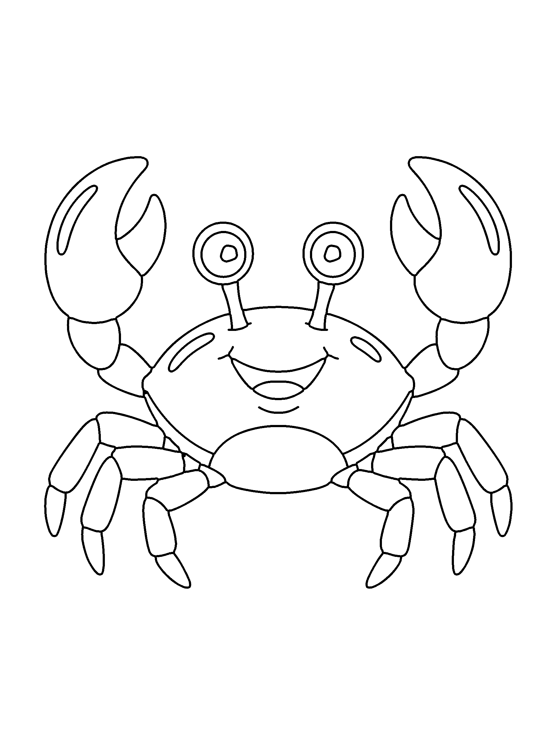 Crab coloring page — standard