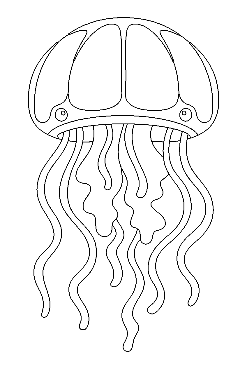 Jellyfish coloring page — detailed