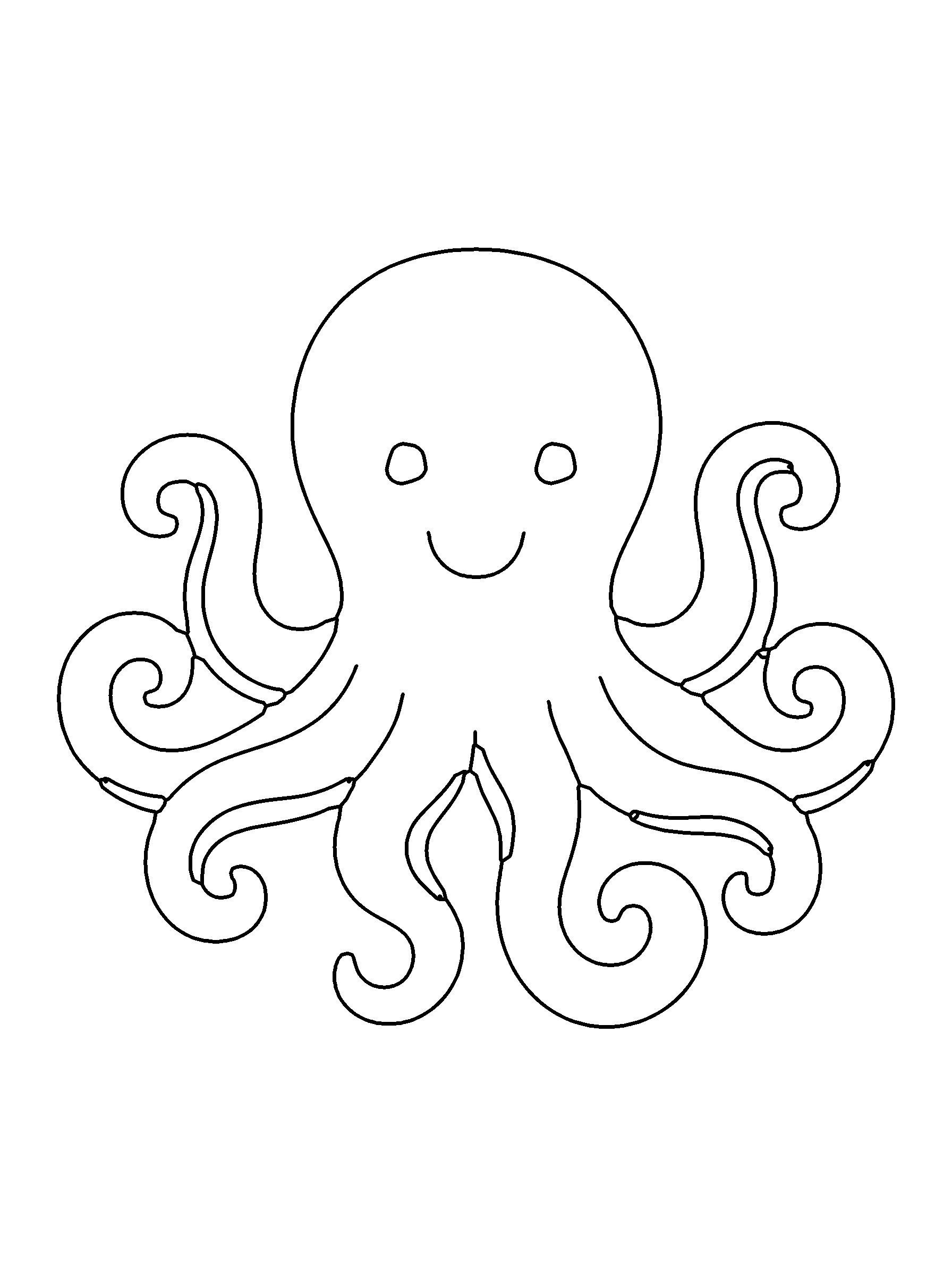 Octopus coloring page — easy