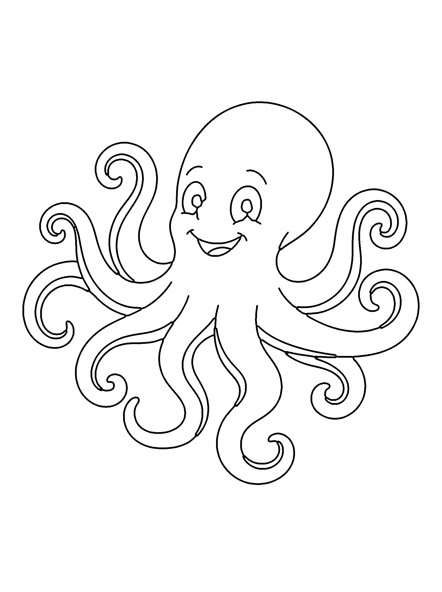 octopus coloring page in the farm scene
