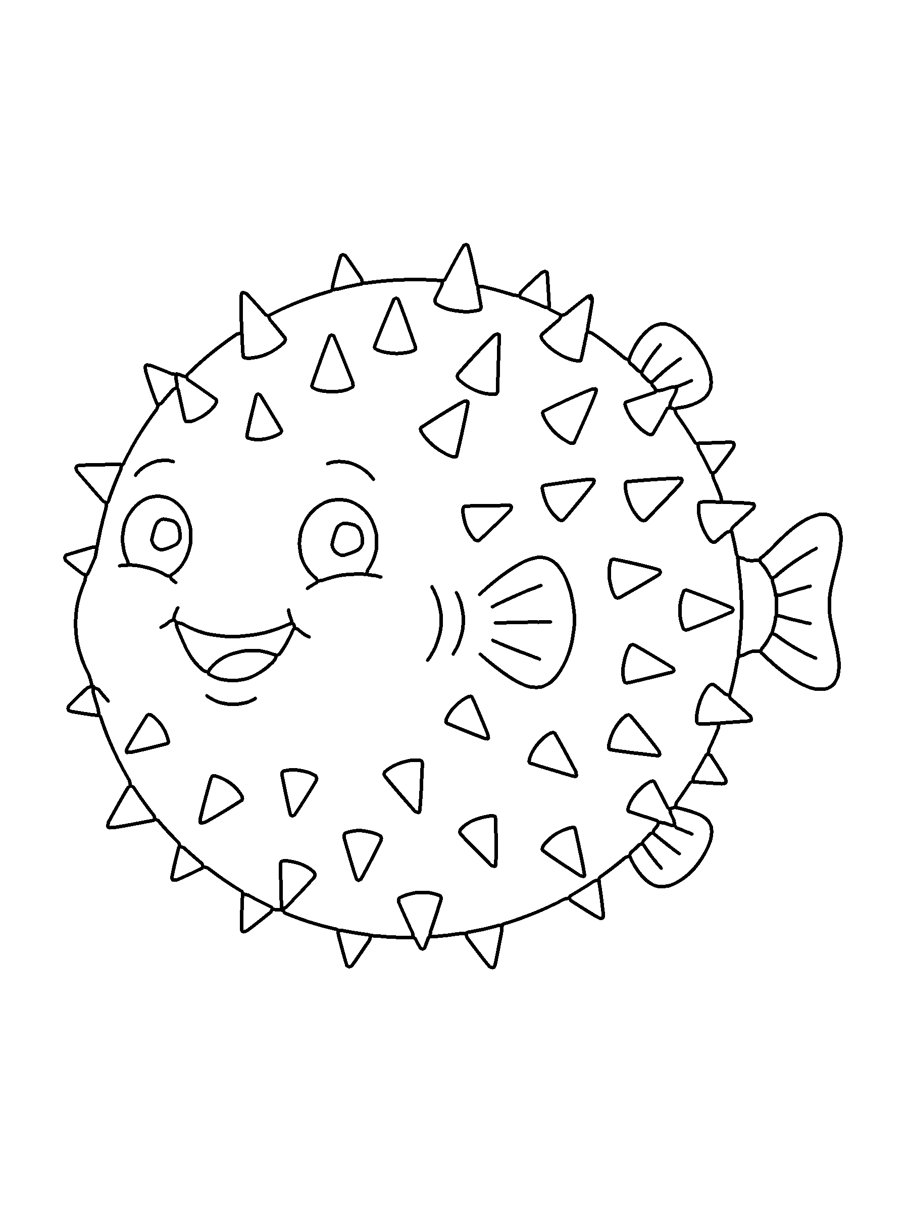 Pufferfish coloring page — standard