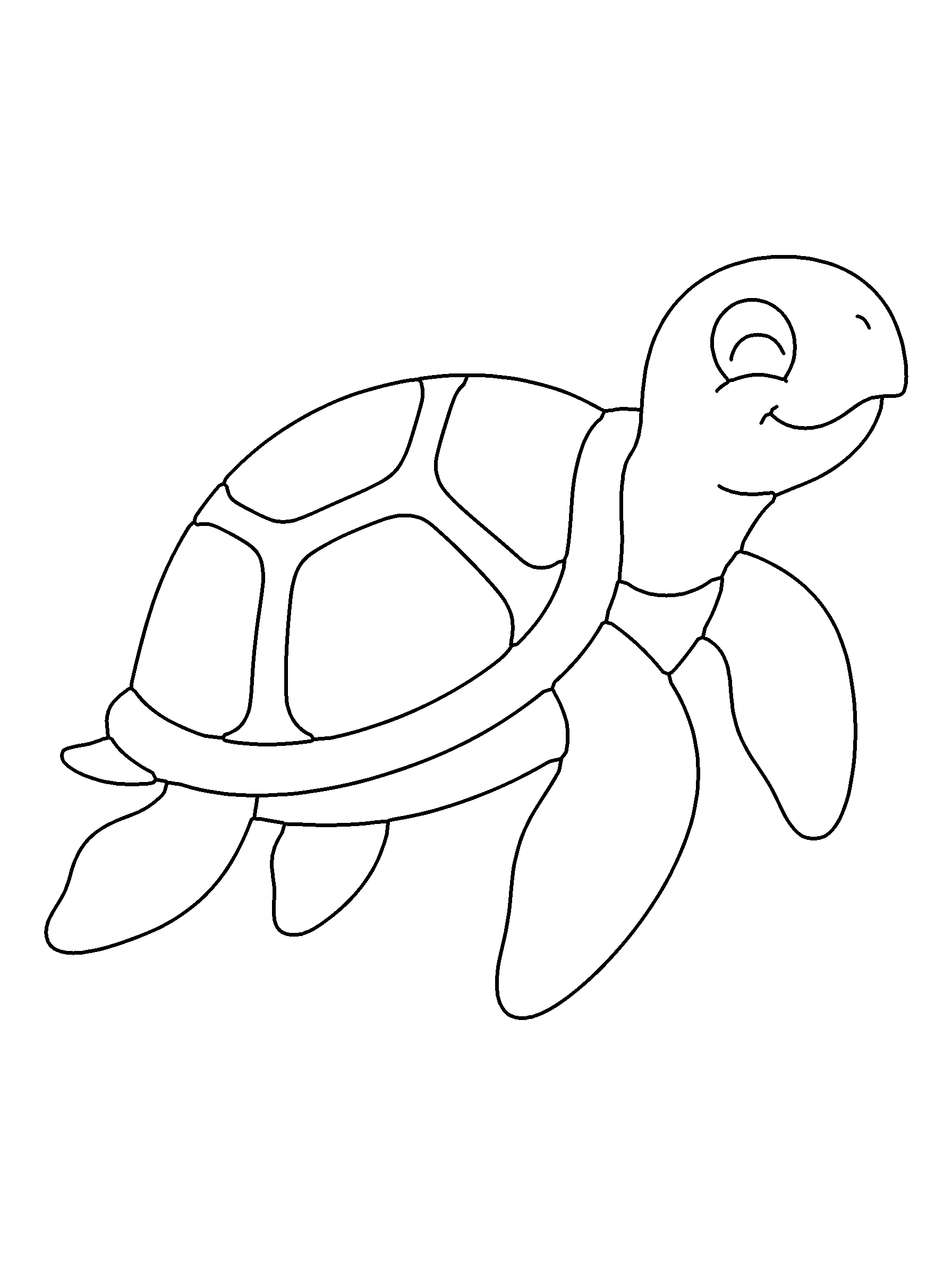 Sea turtle coloring page — easy
