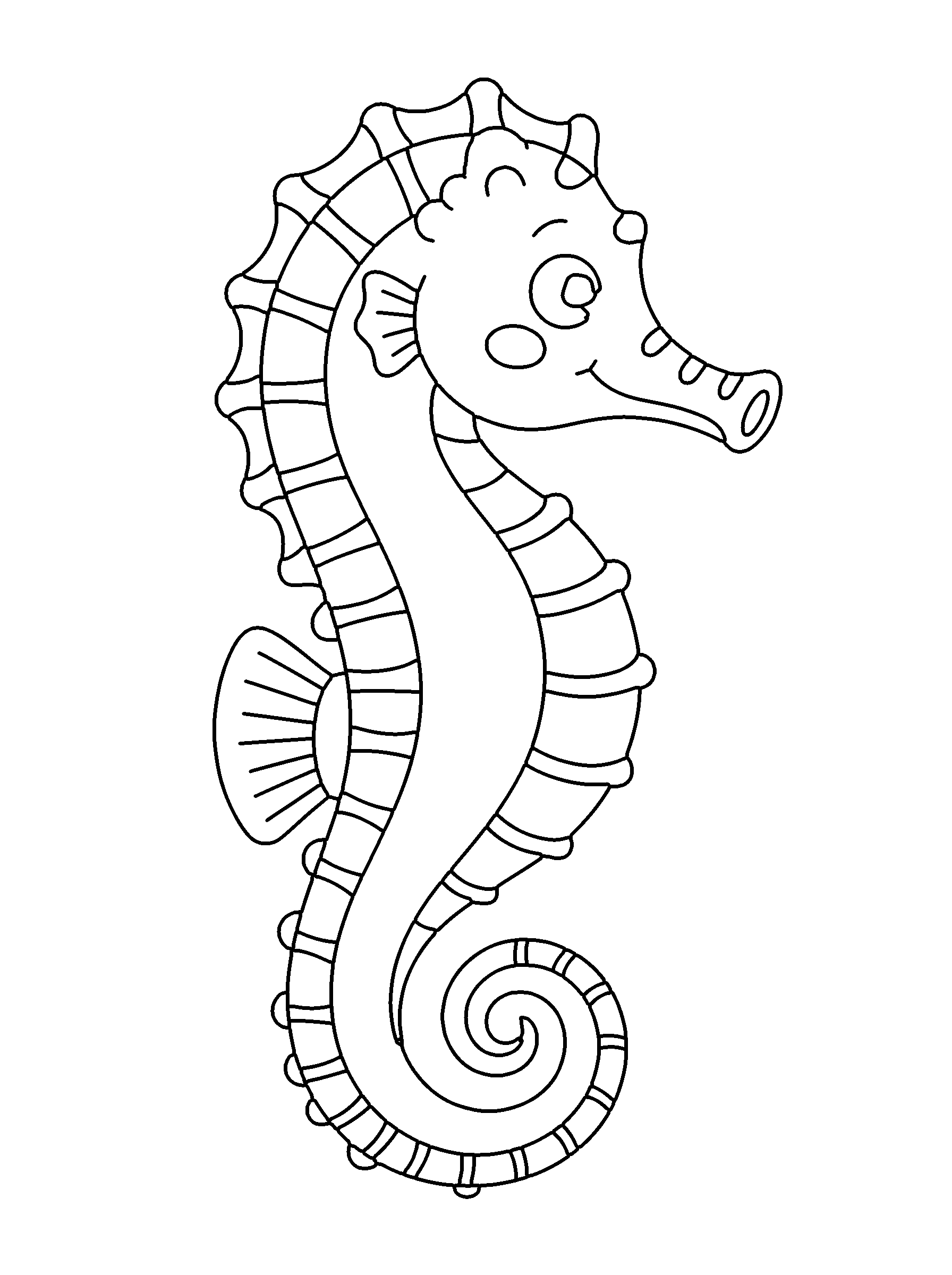 seahorse coloring page
