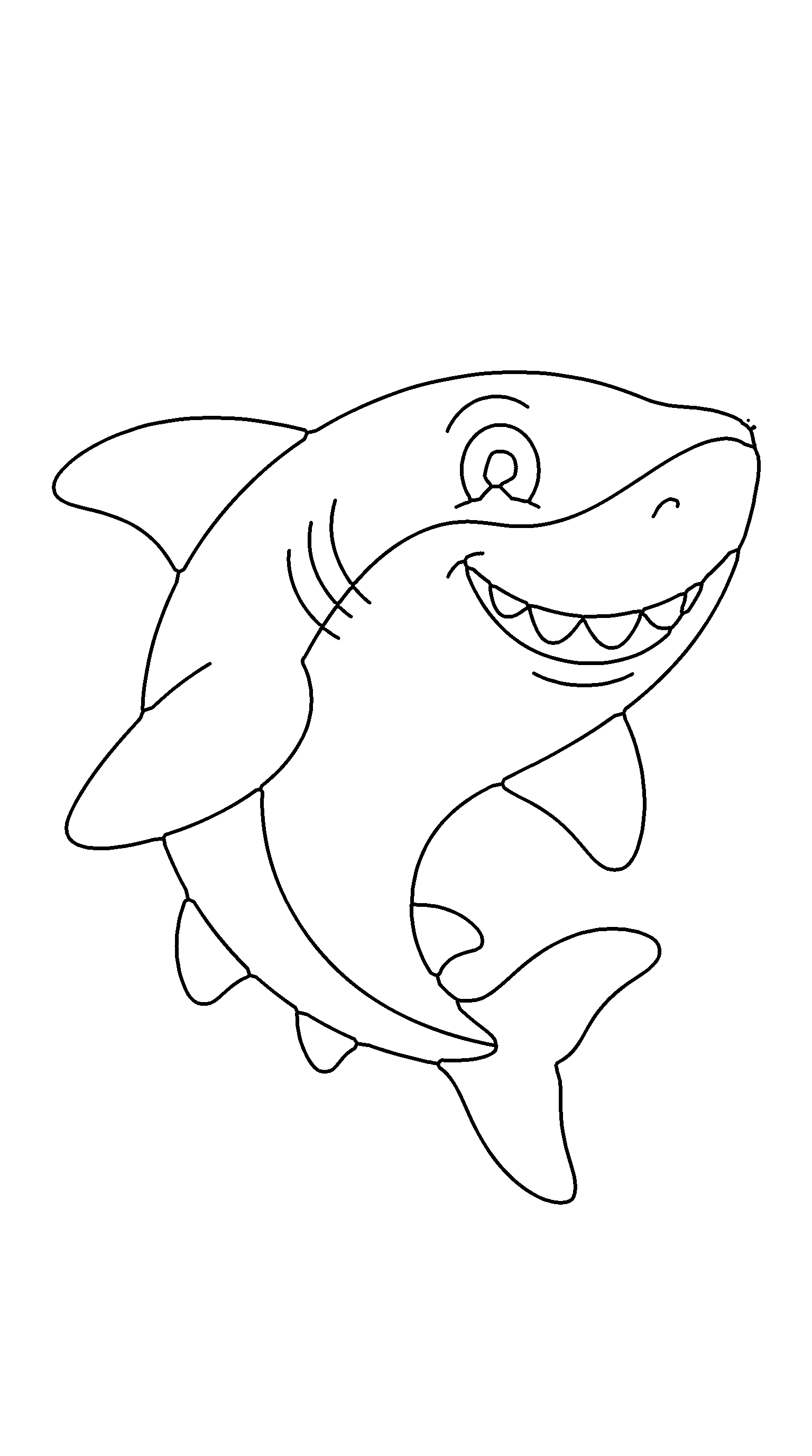 Shark coloring page — easy