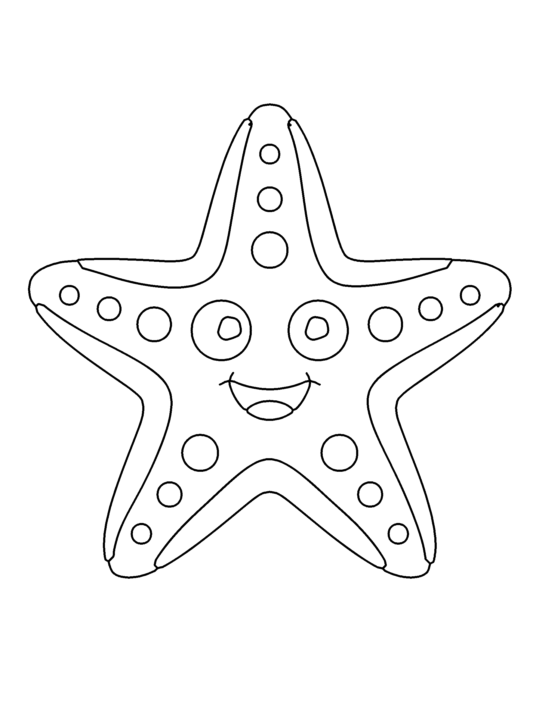 Starfish coloring page — standard