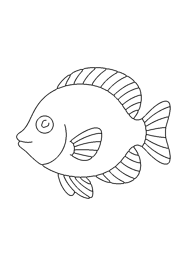 Tropical fish coloring page — easy