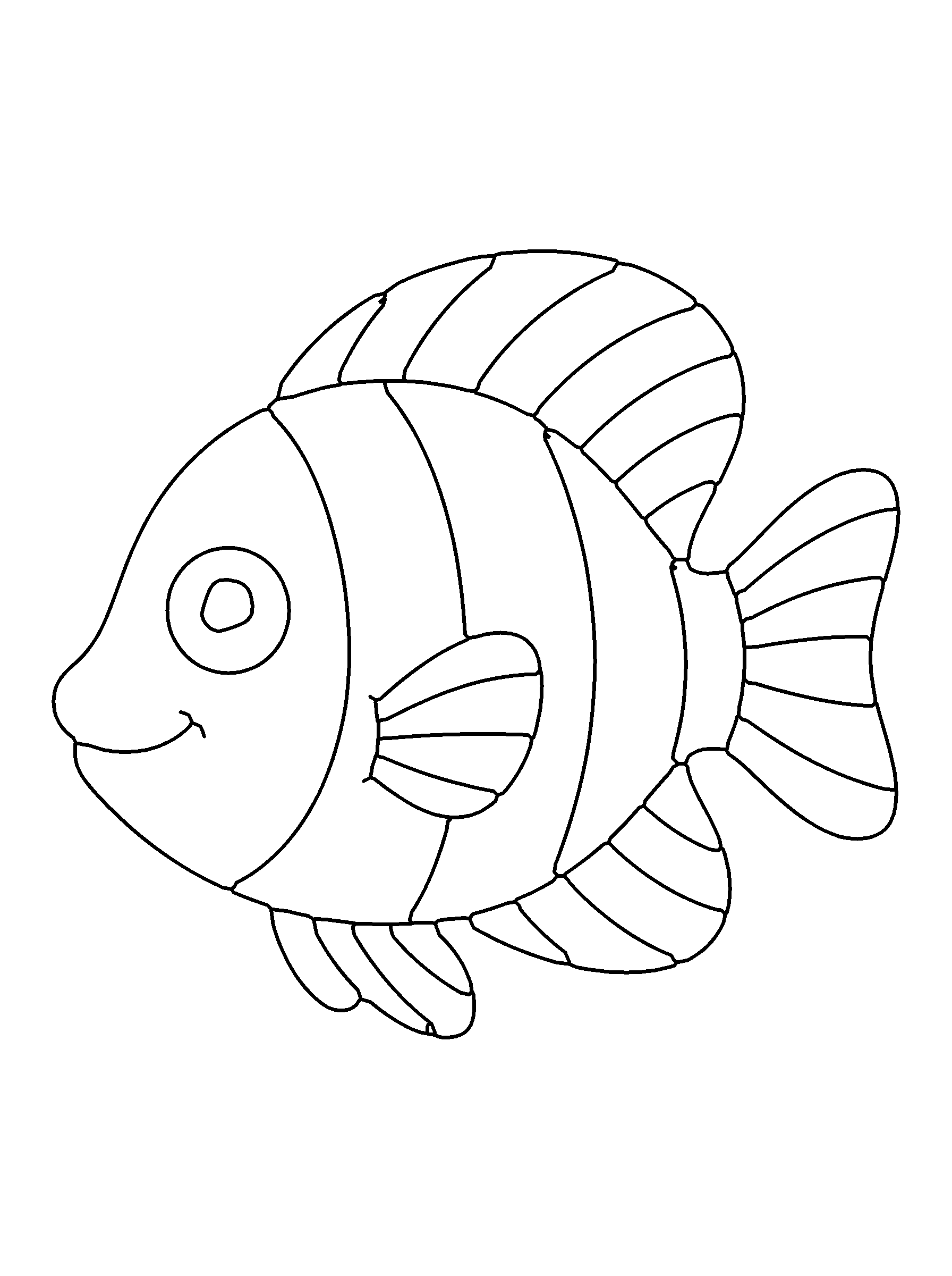 tropical fish coloring page in the ocean scene