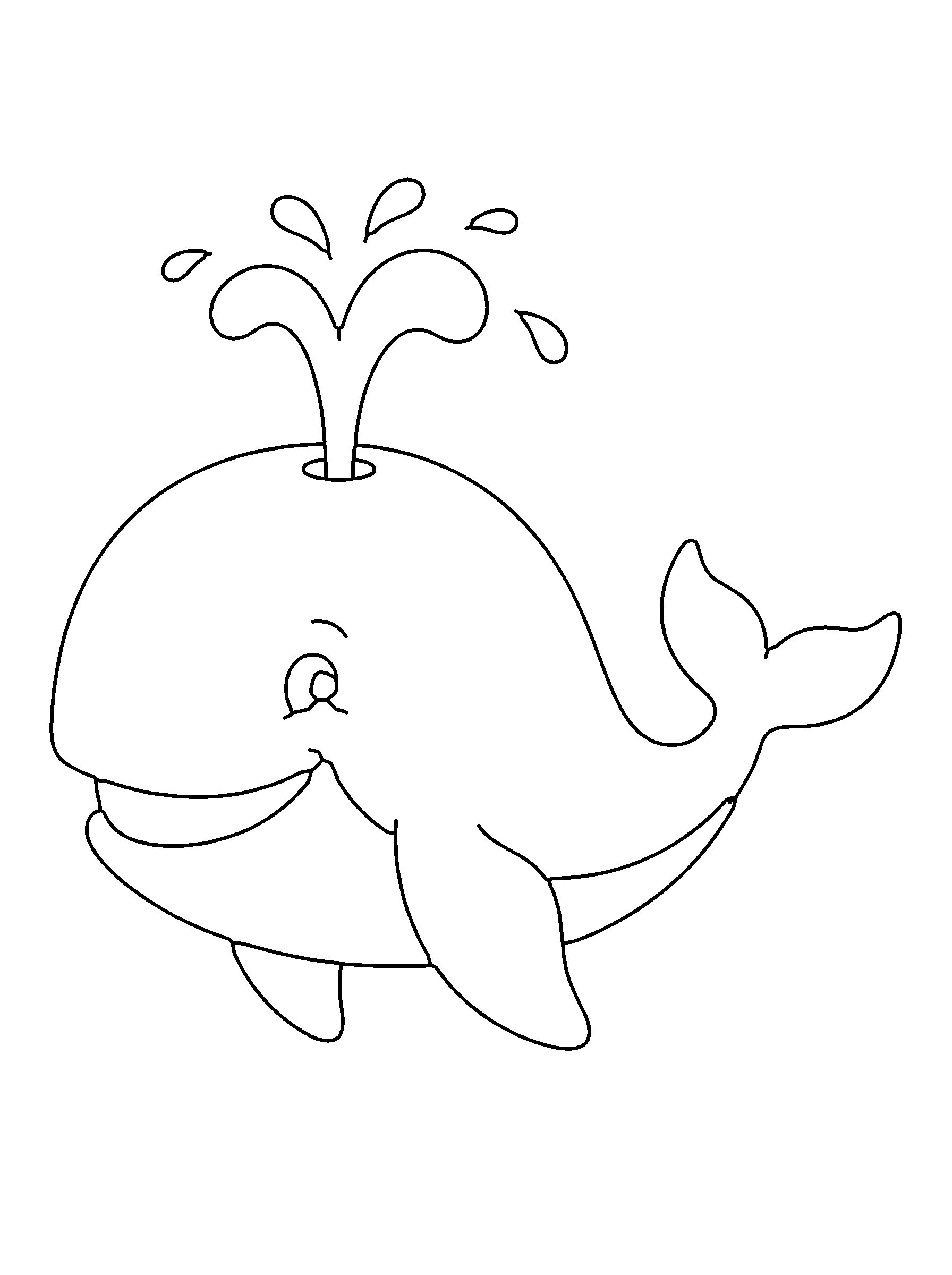 Whale coloring page — easy